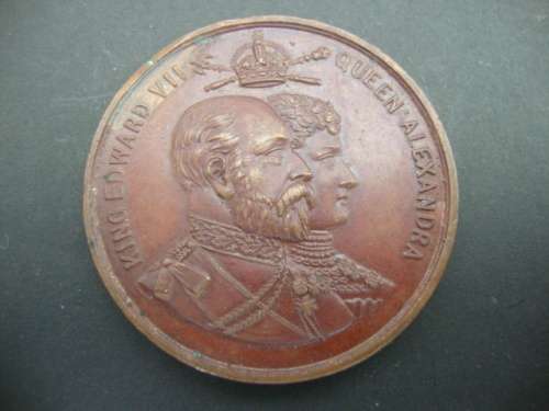 1902 Coronation King Edward VII and Queen Alexandria Medallion.
