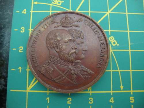 1902 Coronation King Edward VII and Queen Alexandria Medallion.