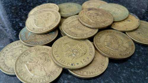Lot of 17 x 1964 South African one cent coins - One bid takes all 17 coins.