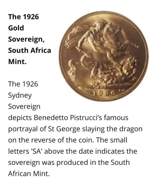 1926 Gold Sovereign South African mint
