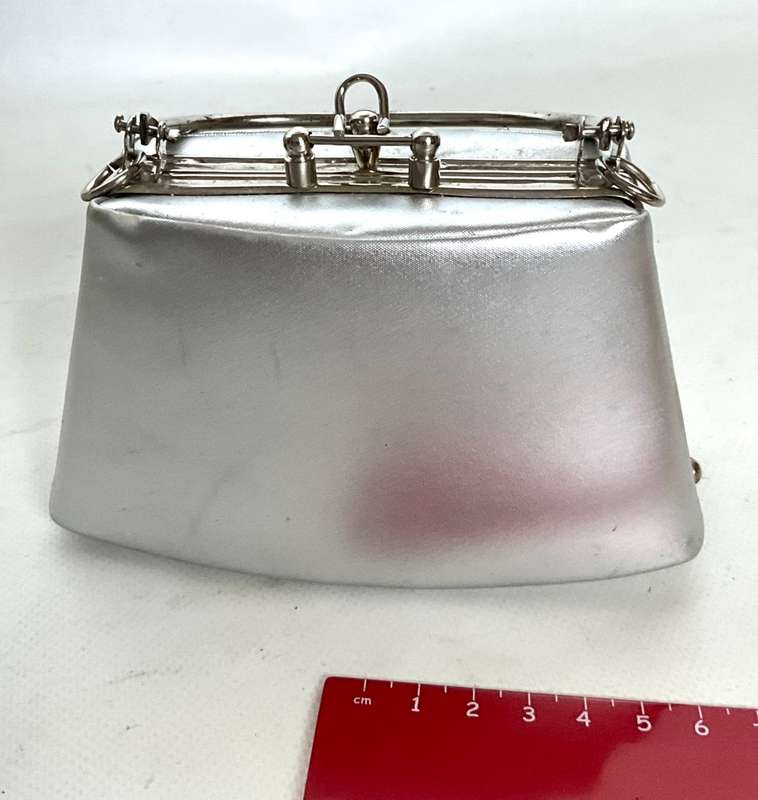 Petite Pretty Silver Beaded & Embroidered Sparkling Evening Bag