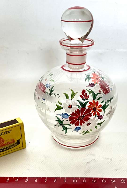 Prettiest little hand-painted water carafe with stopper