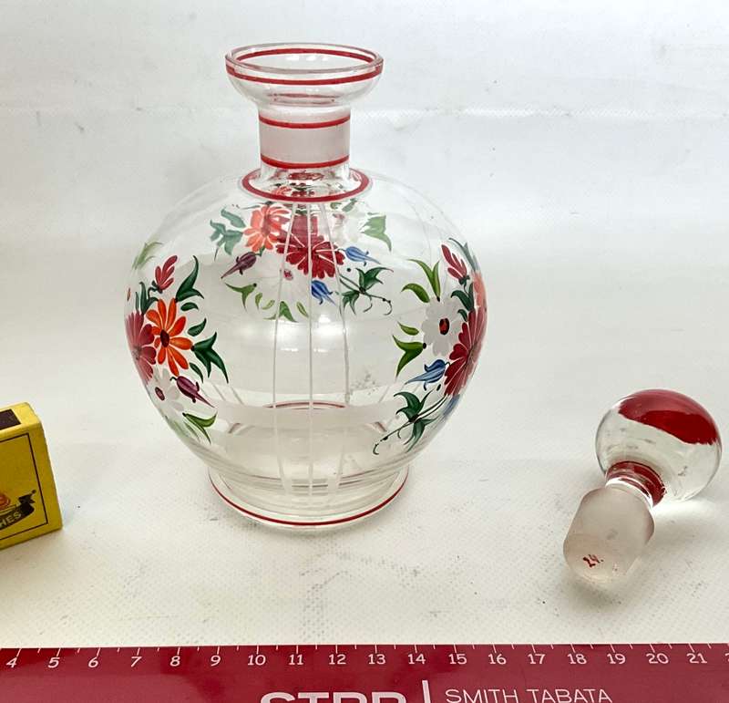 Prettiest little hand-painted water carafe with stopper