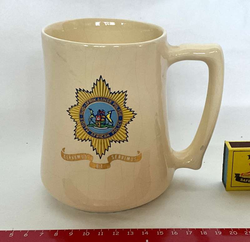 Barware or Man Cave Gem - Ceramic South African Police Tankard