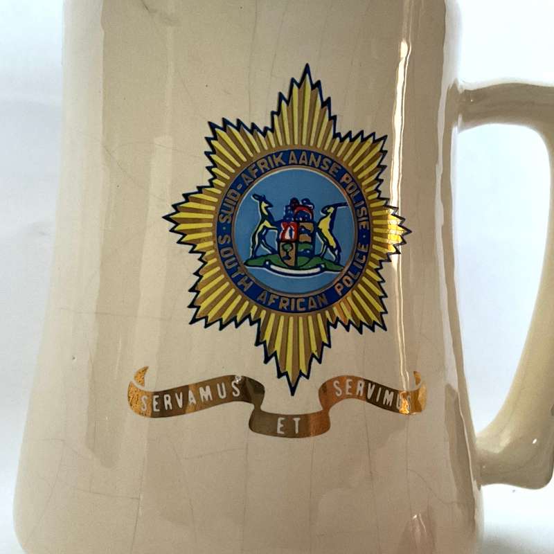 Barware or Man Cave Gem - Ceramic South African Police Tankard
