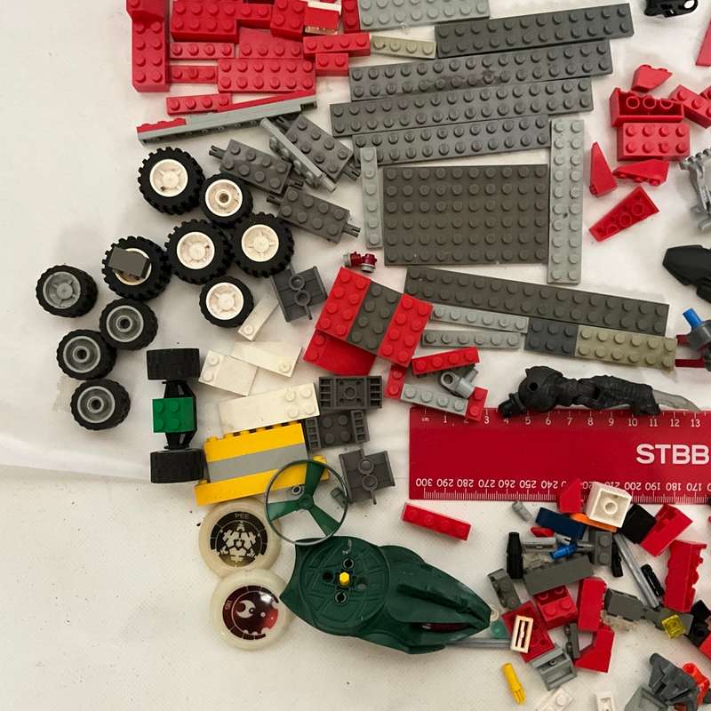 Very large odds bag of toys, toy parts, and various Lego pieces and accessories