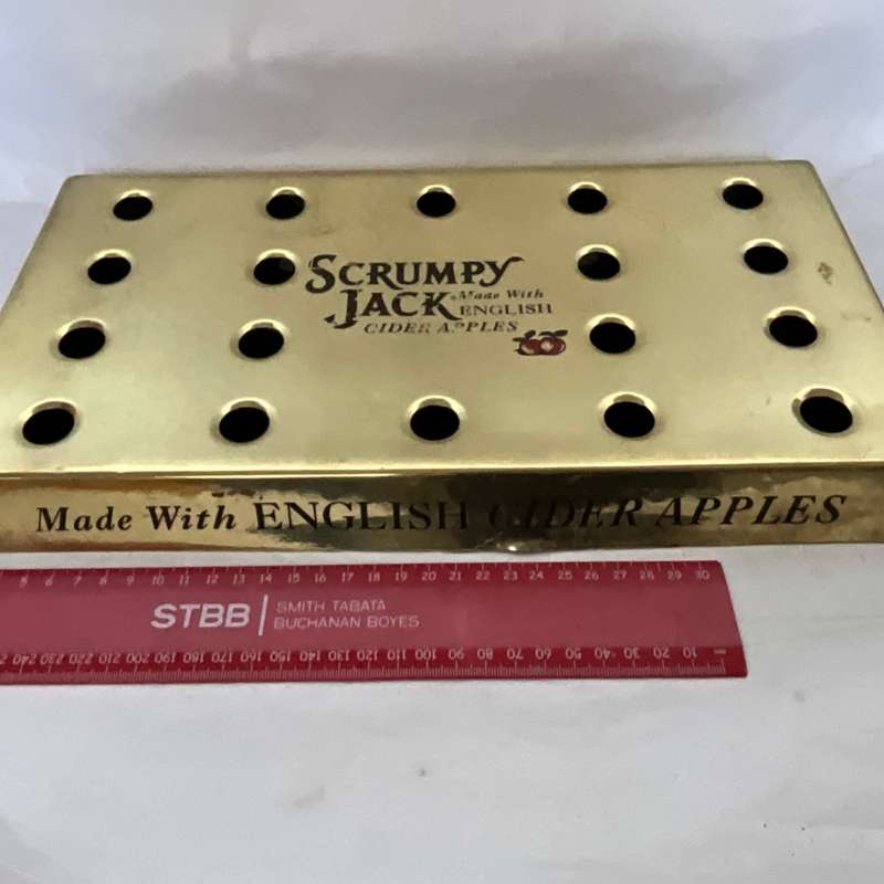 Bar ware Pub Man Cave Brass Drip Tray with Holes To Top Scrumpy Jack