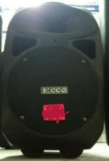 Ecco rechargeable speaker with wheel usb radio and free cordless microphone