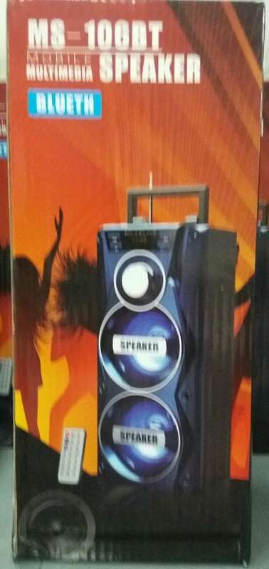 Rehargeable speaker mobile speaker with USB and FM Radio FREE Cordless Microphone