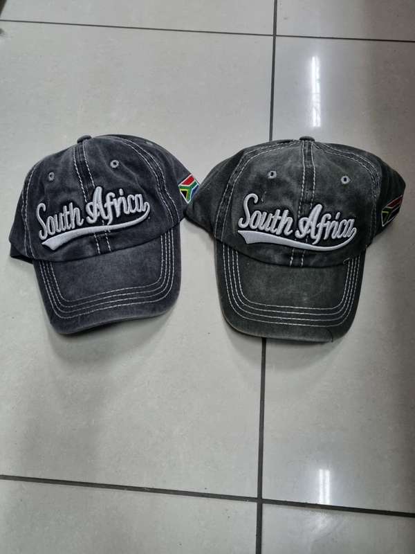 Denim Retro South Africa flag Baseball Cap