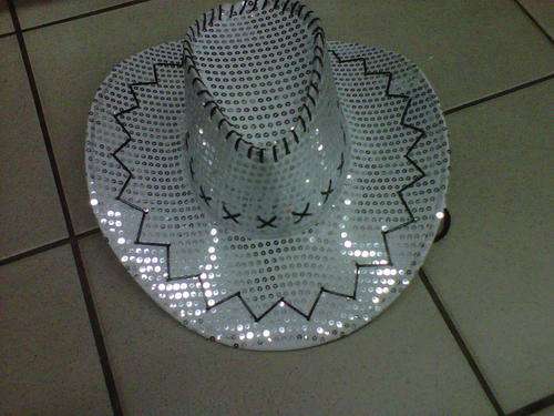 Cowboy Hat white with sequins Stetson style hat