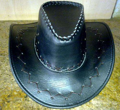 Cowboy hat Leather look black stetson style cowboy hat