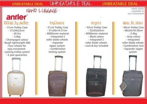 Hand luggage trolley bag cabin bag suitcase with wheels