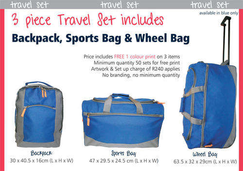 Travel 3pc set with wheels