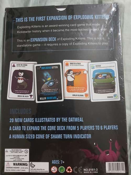 Exploding Kittens card game with expansion pack