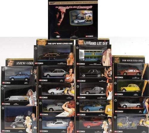 Corgi Definitive James Bond Collection (X17)+Diorama.(Shipping options must be discussed with seller