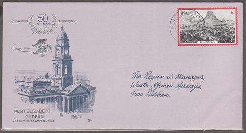 Republic of South Africa  1979  Flight Cover  No. 29.1  Civil Aviation 50 Years