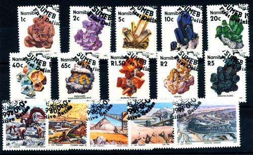 Namibia & SWA  1989  (15)  cto precious stones