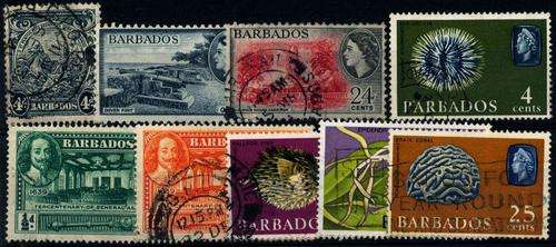 Caribbean  1938-65 BARBADOS  (9)  used