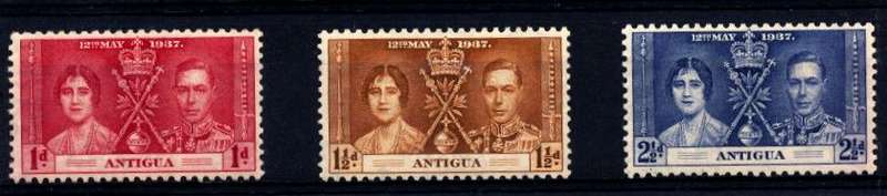 Colonial Britian  1937 ANTIGUA  (3)  ** King George VI coronation