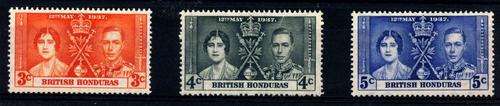 Colonial Britian  1937 British Honduras  (3)  ** King George VI coronation