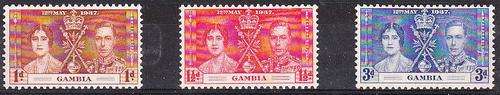 Colonial Africa 1937 Gambia (3) ** King George VI coronation