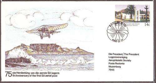 Republic of South Africa  1986 COMM/C cto 75th anni. AIRMAIL