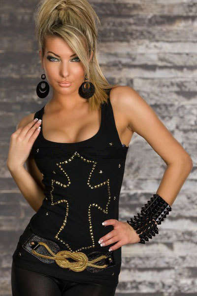 Black top with cross