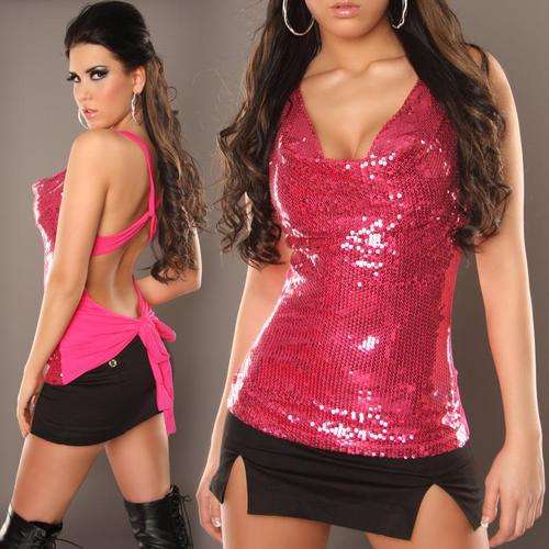 pink glamour sequins top