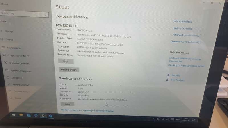 64gb Mecer 2-in-1 Windows Tablet (MW10Q16+LTE)