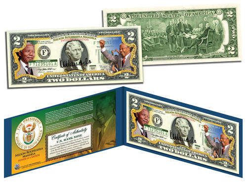 NELSON MANDELA COLOURIZED $2 NOTE