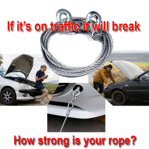 Heavy Duty Emergency Tow Rope - THE ONLY THING MISSING IN YOUR BOOT!