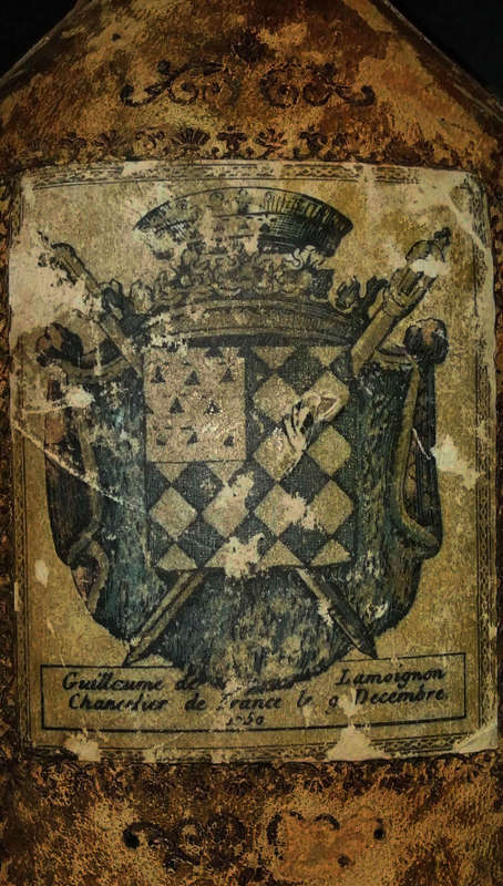Antique Leather Bottle Labelled "1750"