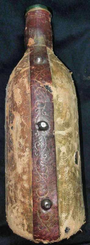 Antique Leather Bottle Labelled "1750"