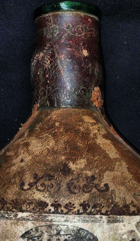 Antique Leather Bottle Labelled "1750"