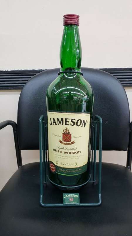 Giant Jameson Bottle With Cradle