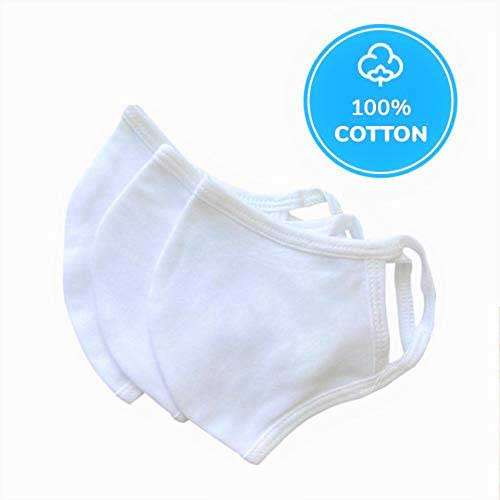 LOGO PRINTED FACE MASKS - Cotton, Reusable, Washable, Breathable Unisex Face Shield (10 Pack)