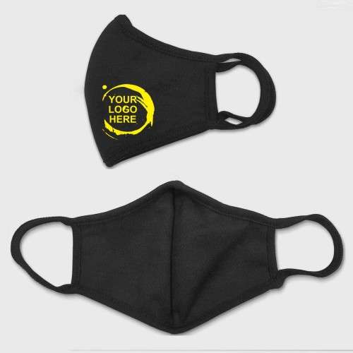 LOGO PRINTED FACE MASKS - Cotton, Reusable, Washable, Breathable Unisex Face Shield (10 Pack)