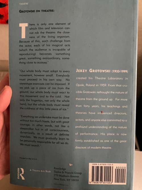 Towards a Poor Theatre by Jerzy Grotowski