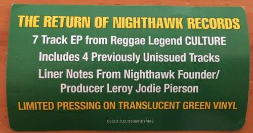Culture - The Nighthawk Recordings (Record Store Day LP)