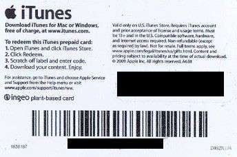 $ 25 APPLE iTUNES GIFT CARD SCAN