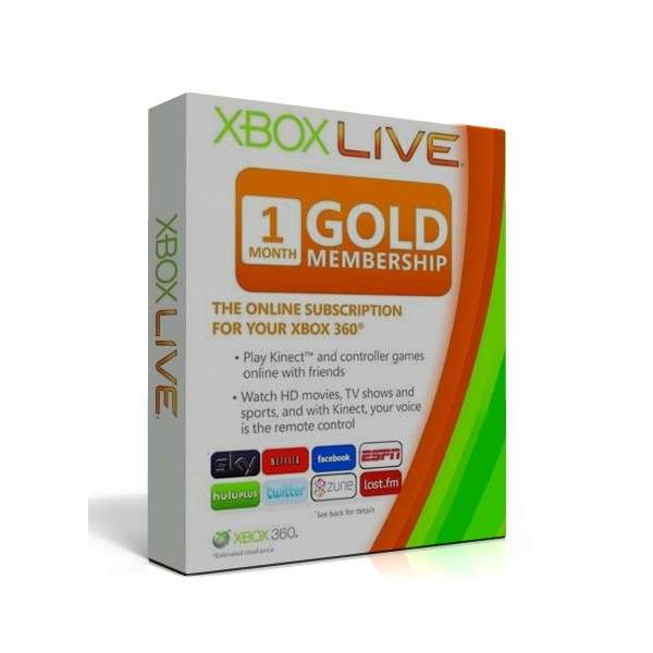 XBOX LIVE GOLD 1 MONTH  original scan code SCAN