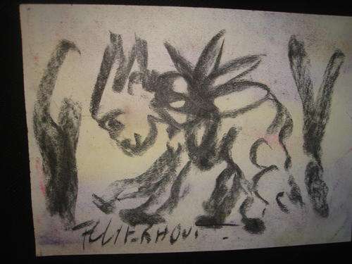 Authenticated Claerhout, A3 Charcoal, Donkey, Certificate included