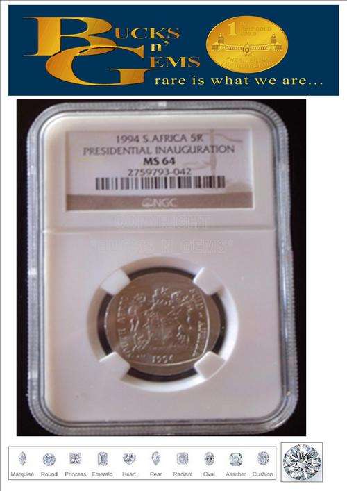1994 INAUGURATION R5 COIN,,,,,MS64 - NGC GRADED