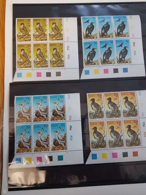 SWA 1975 Protected Birds of Prey MNH C/Blocks of 6 SACC 279-282