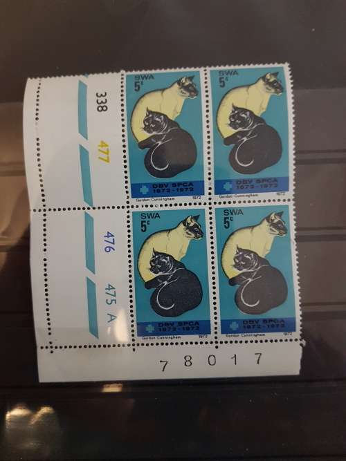 SACC 244  Centenary of SPCA MNH C/Block of 4