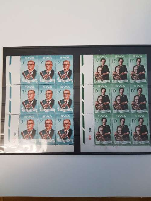 SACC 234-235 Swart Commemeration MNH C/Blocks of 9