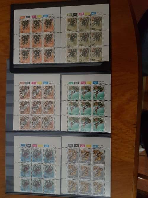 SWA 1978 Universal Suffrage overprinted in German,English & Afrikaans in Control Blocks of 9 MNH