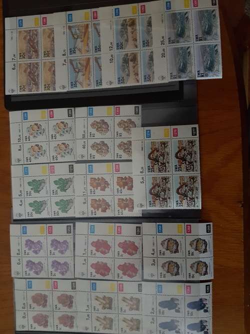 SWA 1989 4th Decimal Definitive Issue Mines & Minerals in Control Blocks of 4 MNH