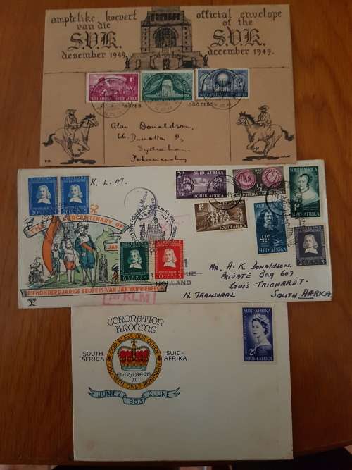 Union of South Africa 1949 - 1953   3 x nice Covers